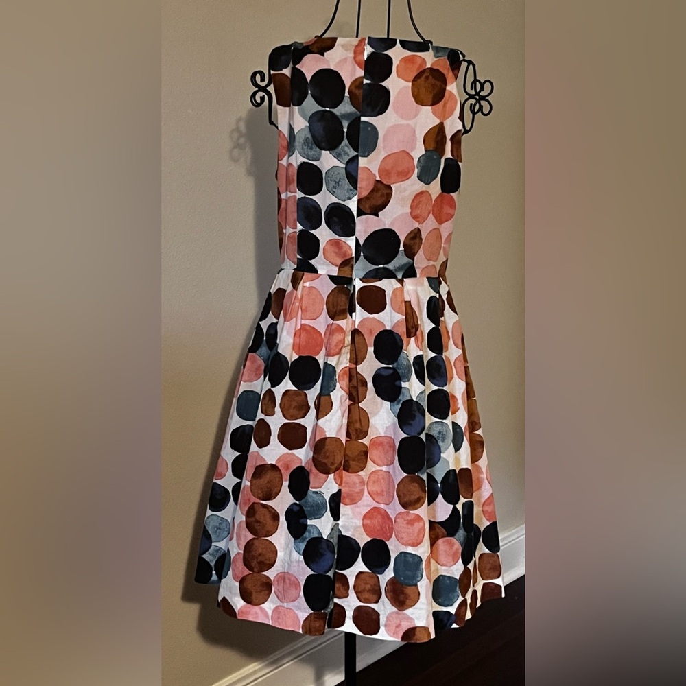 Michael Kors navy and coral Polka Dot Dress size 6 - Picture 6 of 11